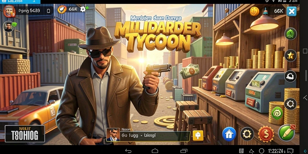 Screenshot gameplay Tycoon yang menampilkan pengelolaan bisnis.