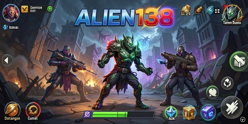 Gameplay menegangkan dalam pertarungan ALIEN138 yang seru.