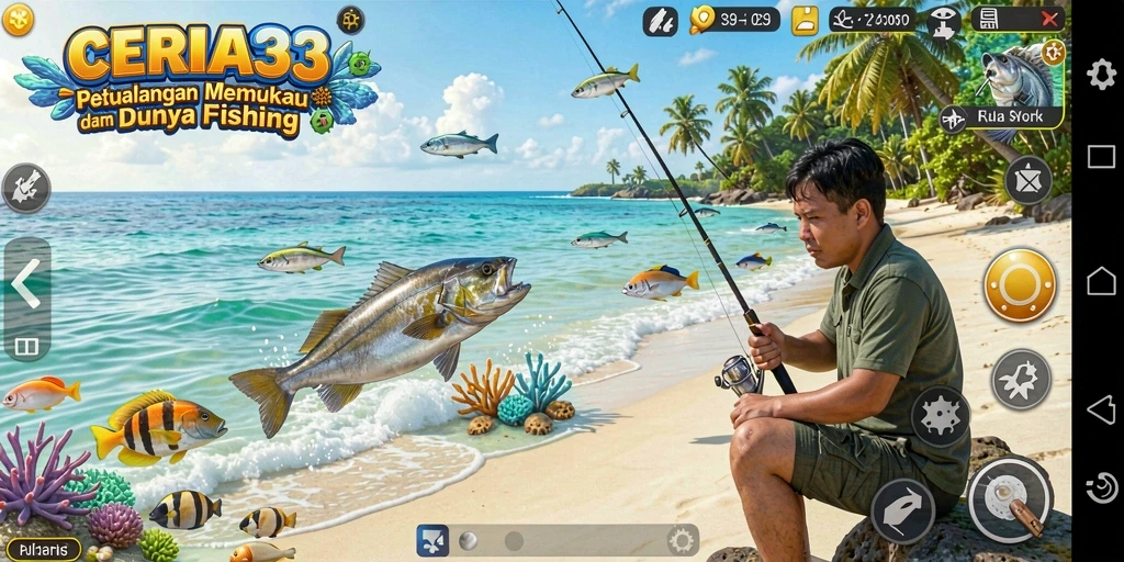 Tangkapan ikan berwarna-warni dalam permainan CERIA33.
