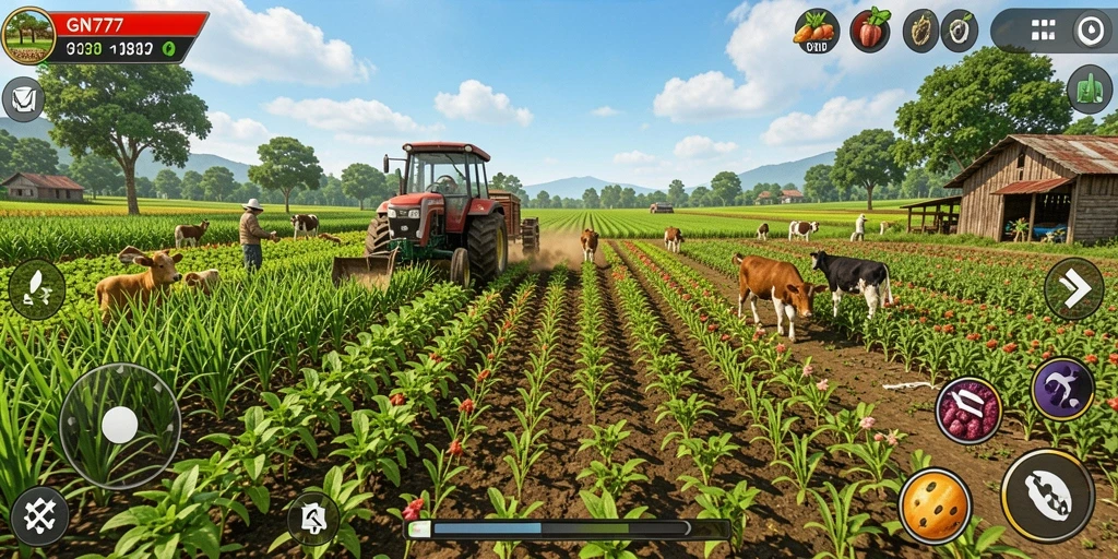 Gameplay seru bertani di GN777 penuh warna dan interaktif.