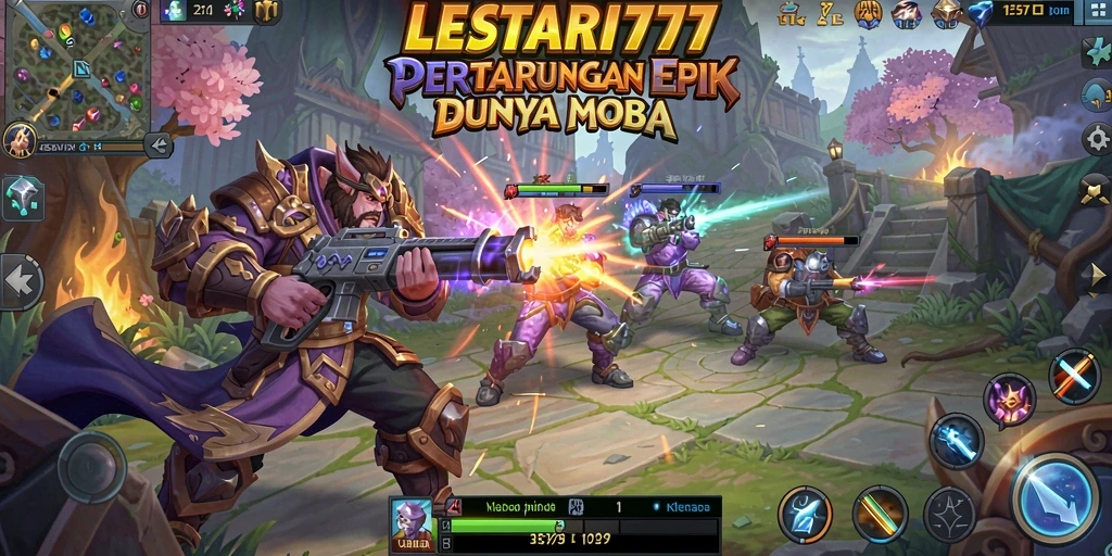 Tampilan gameplay LESTARI777 yang menegangkan saat bertarung di arena.