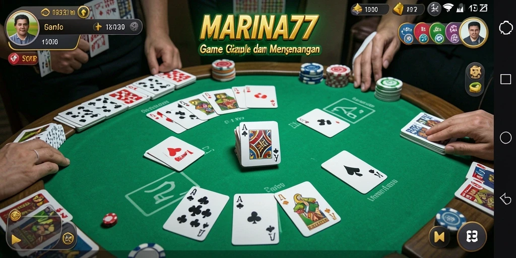 Screenshot gameplay MARINA77 menunjukkan keseruan bermain Gaple.