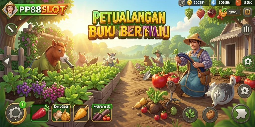 Screenshot utama PP88SLOT menampilkan pengalaman seru bertani.