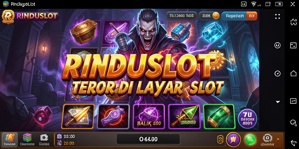 Tampilan gameplay mencekam di RINDUSLOT dengan elemen horor yang mendalam.