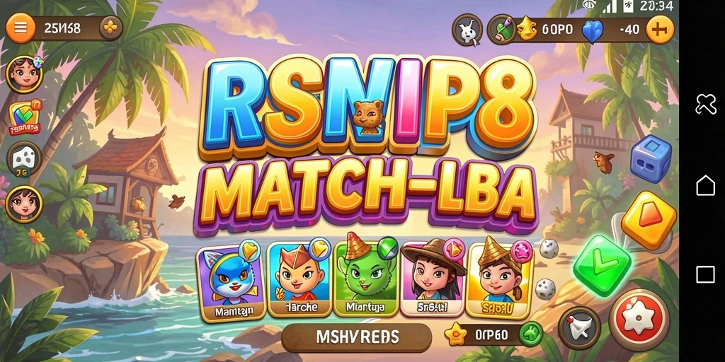 Tampilan gameplay seru dari RSNVIP8 saat memainkan Match-3.