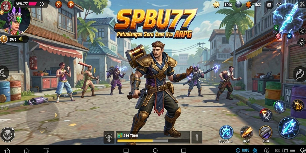 Tangkapan layar SPBU77 menampilkan karakter dalam pertempuran seru di dunia ARPG.