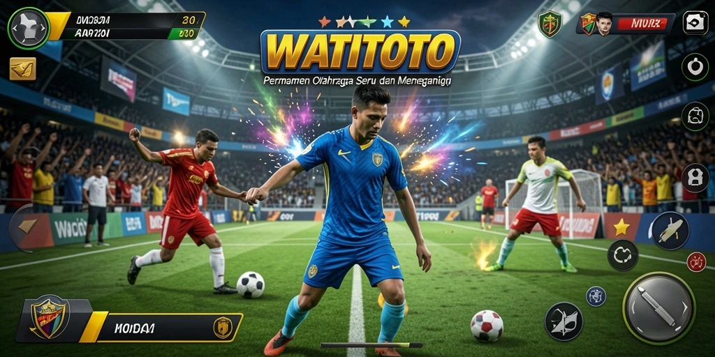 Tangkapan layar WATITOTO menampilkan aksi seru dalam permainan olahraga.